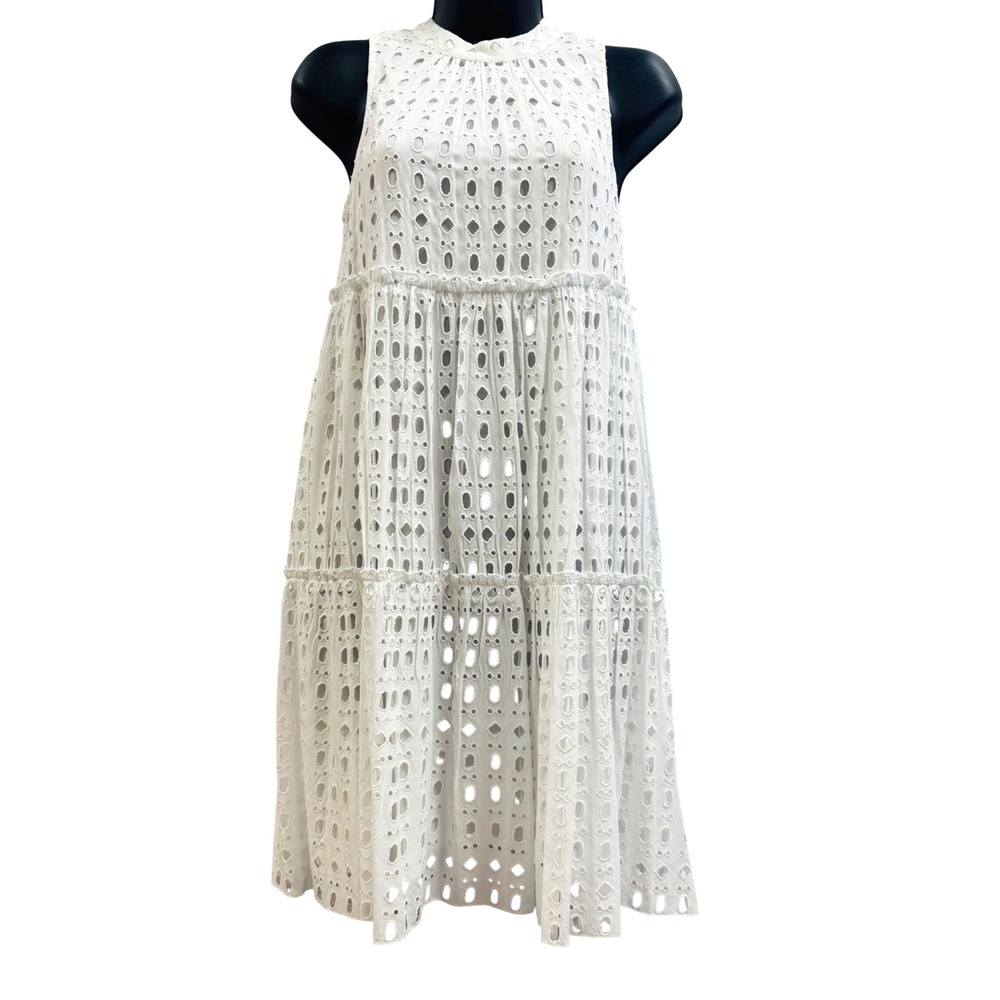 NWT Lilly‎ Pulitzer Indira White Eyelet Tiered Swing Dress XXS 29048